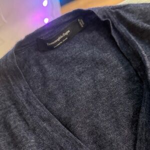 Ermenegildo Zegna V-Neck Sweater in Deep Blue